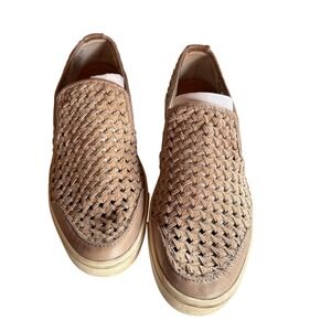 Frye Melanie Woven Slip On Leather Sneakers Taupey Grey 3471074-GRY Womens 9